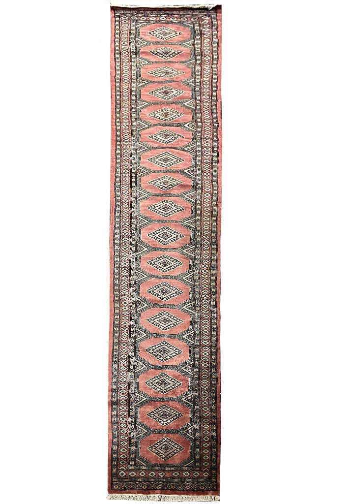 16 Feet Handmade Bokhara Runner Soft Silky Wool Salmon (1 of 7)