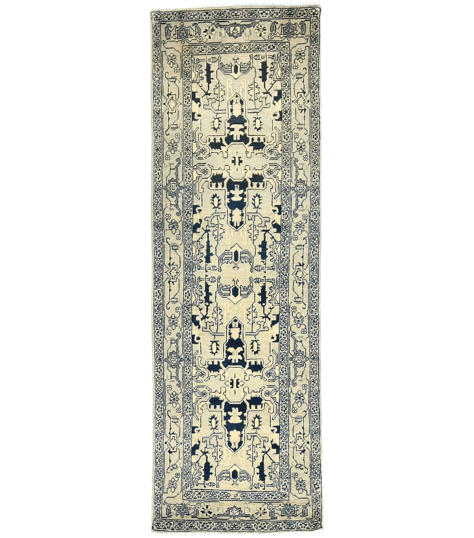 Hand Knotted Wool Geometric Tribal Runner Rug 2'7 x 7'9 (1 of 13)