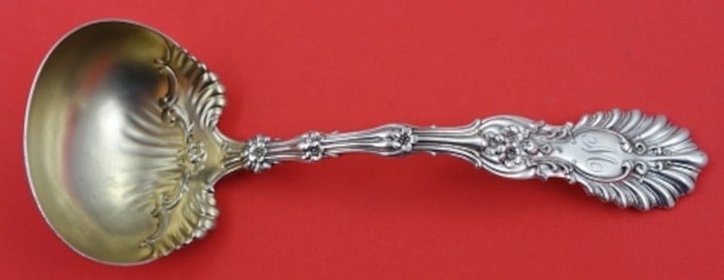 Whiting Radiant Sterling Silver Gold Washed Gravy Ladle 7 1/2" (1 of 1)