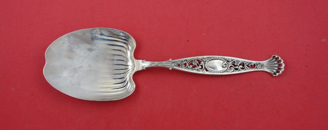 Whiting Hyperion Sterling Silver Waffle Server 8 3/4" Pierced Handle (1 of 2)