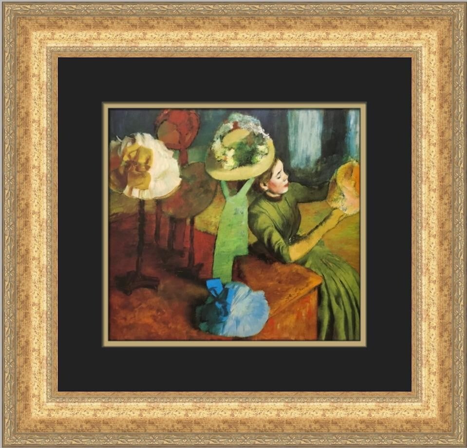 Edgar Degas The Millnery Shop Custom Framed Print 18x19 (1 of 2)
