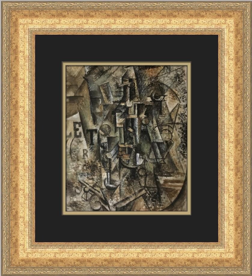 Pablo Picasso Still Life with Bottle of Rum Custom Framed Print 18x17 (1 of 2)