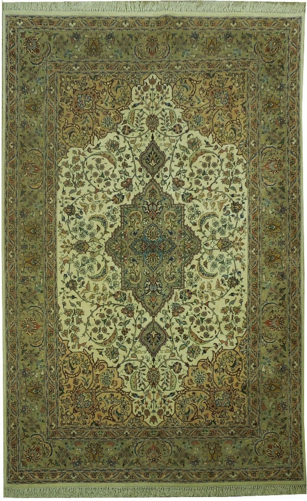 Authentic Persian Tabriz Rug 6.8 x 10 Wool Silk 400 KPSI (1 of 6)
