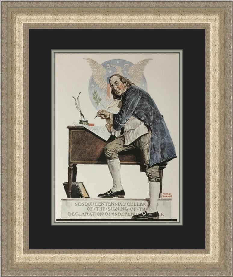 Norman Rockwell Declaration Of Independence Custom Framed Print 21 x 19 (1 of 2)