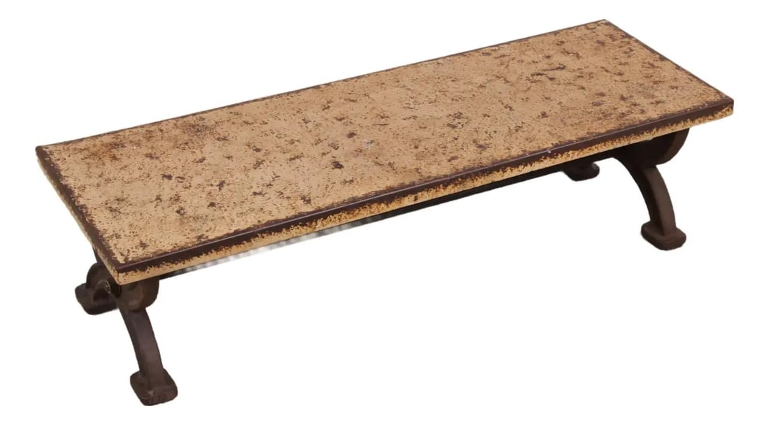 Steel Iron Industrial Coffee Table 66.5w x 24d x 17h (1 of 10)