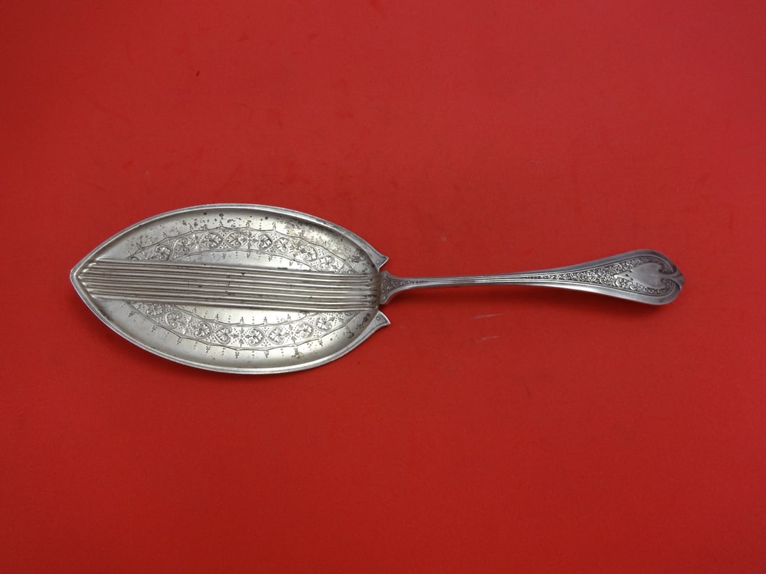 Wendt Florentine Sterling Silver Cake Pie Server 8 7/8 Brite Cut (1 of 2)