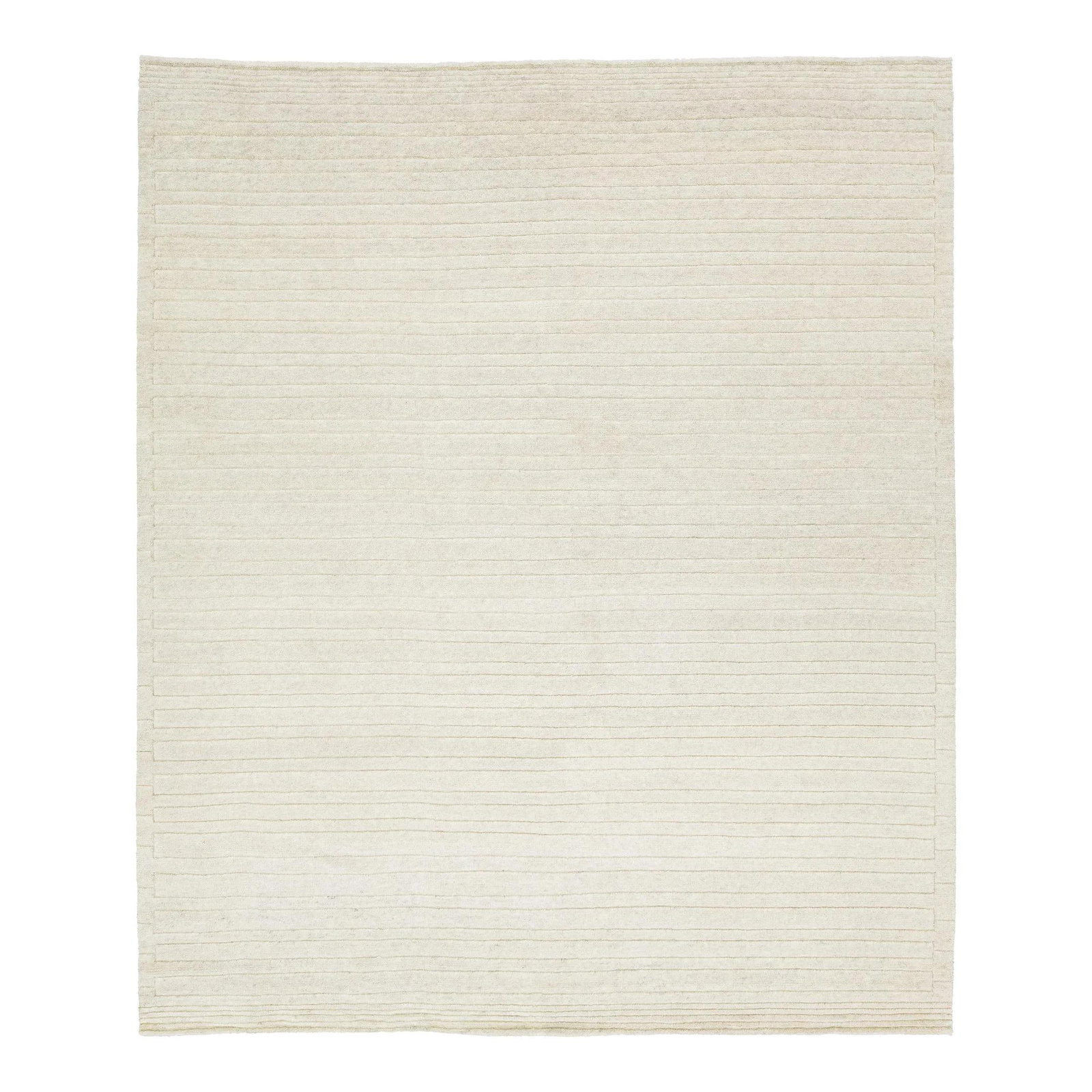 Ivory Striped Moroccan Style Wool Rug 8'3 x 9'10: Ivory Striped Moroccan Style Wool Rug 8'3 x 9'10 Enhance your living space with this exquisite hand-knotted wool rug, featuring a striking Moroccan-inspired design. The rug showcases a minimalist aest