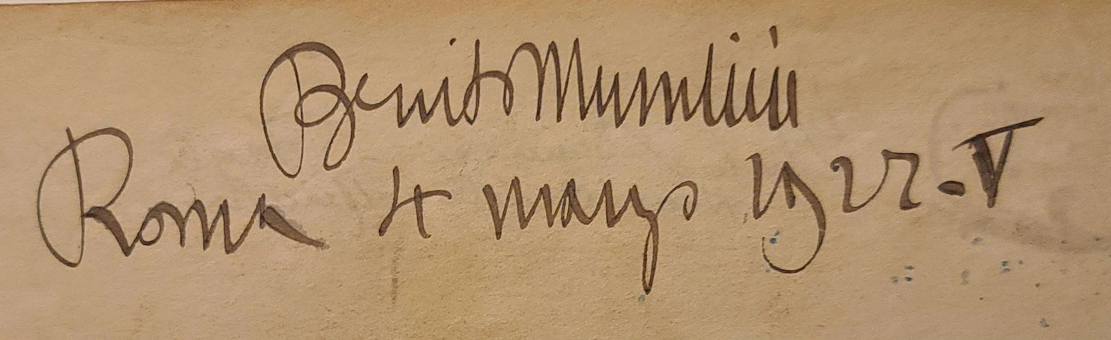 Benito Mussolini autograph cut paper with Beckett LOA (1 of 7)