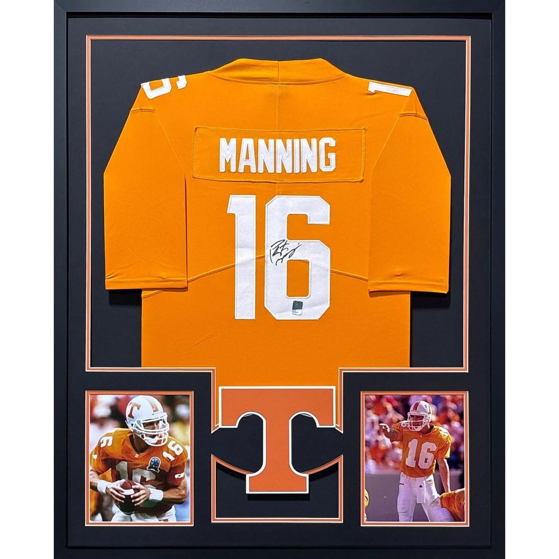Framed Tennessee Peyton Manning Autographed Jersey with COA: Framed Tennessee Peyton Manning Autographed Jersey with COA Framed Peyton Manning autographed Tennessee jersey with detailed presentation and UV-protected acrylic. Includes a tamper-proof sticker for 