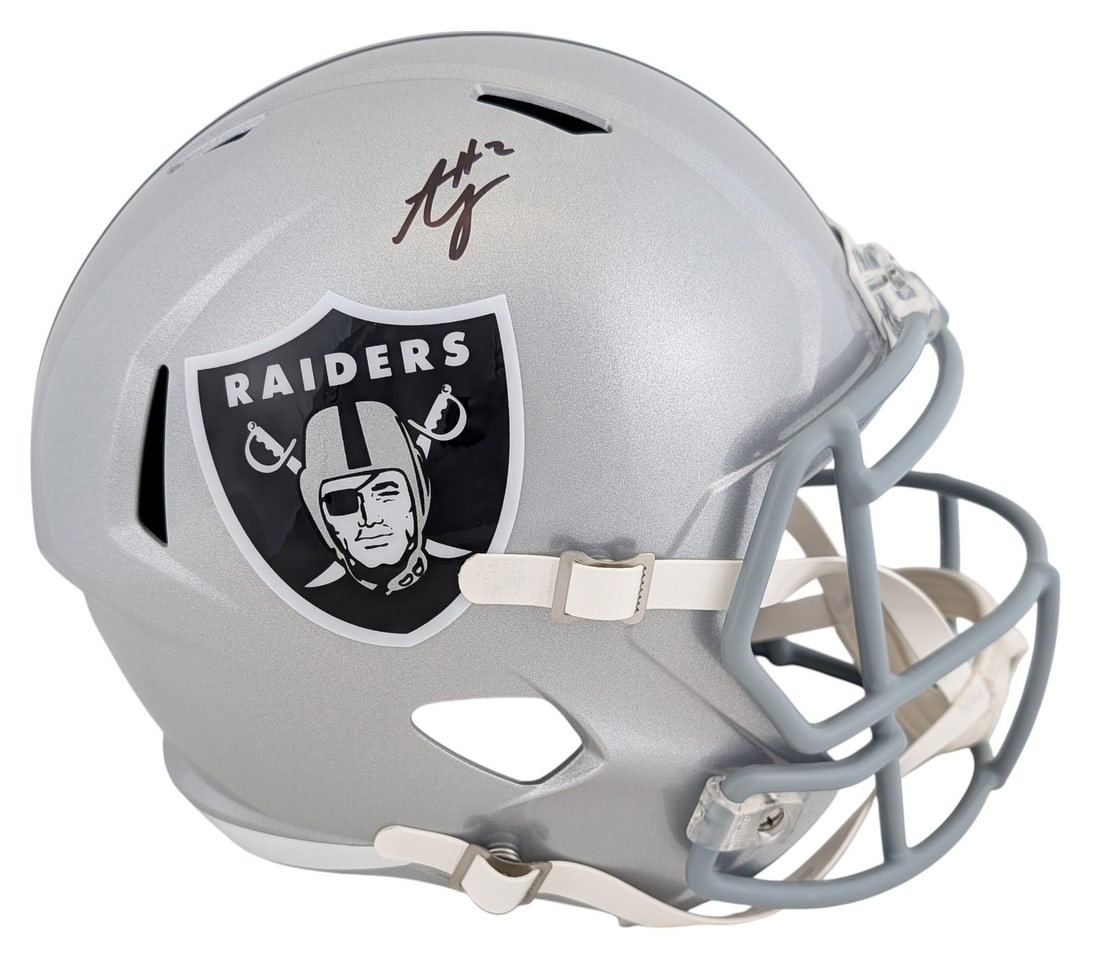 Ashton Jeanty Signed Raiders Full Size Speed Replica Helmet Beckett Witnessed (1 of 3)