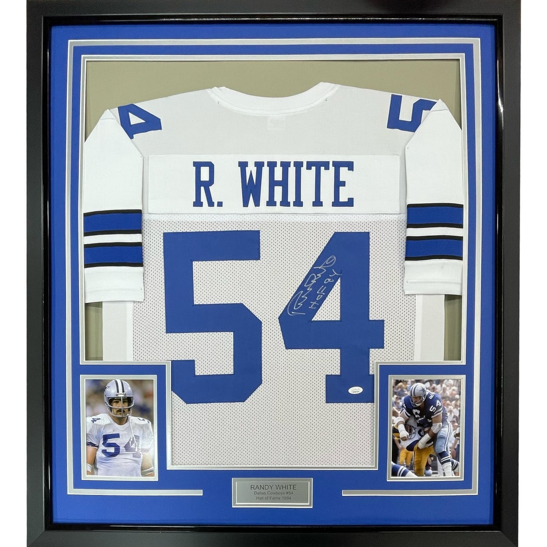 35x39 Framed Randy White Signed Dallas Cowboys Jersey JSA (1 of 2)