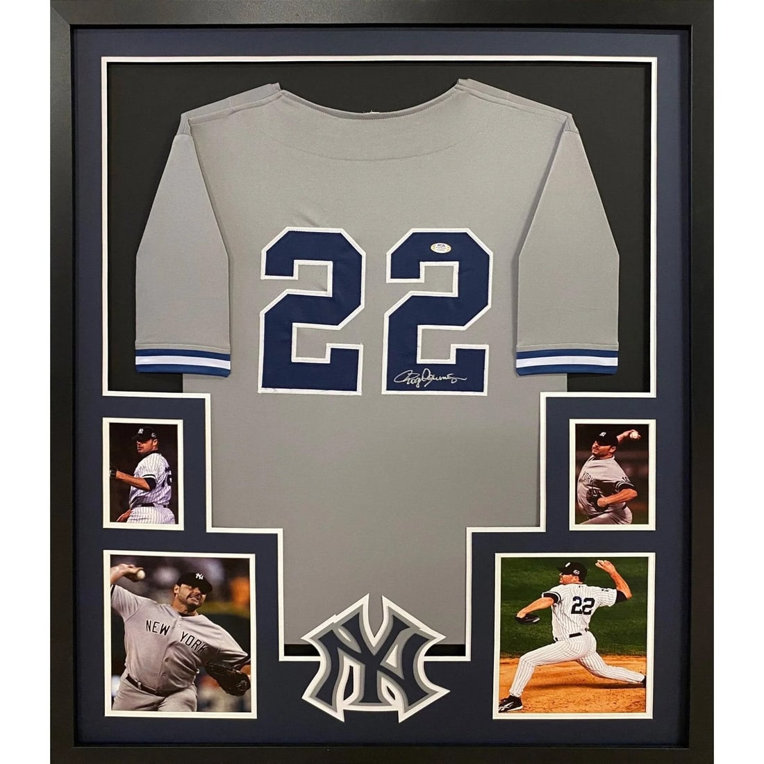 Roger Clemens Signed Framed Jersey PSA/DNA New York Yankees: Roger Clemens Signed Framed Jersey PSA/DNA New York Yankees This is a framed autographed jersey of Roger Clemens, featuring the iconic New York Yankees logo. The jersey comes with PSA/DNA authenticati