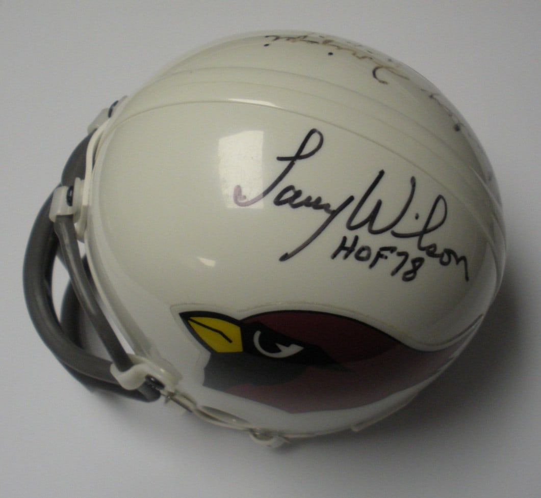 Riddell mini helmet signed by Larry Wilson and Charley Trippi with COA (1 of 2)