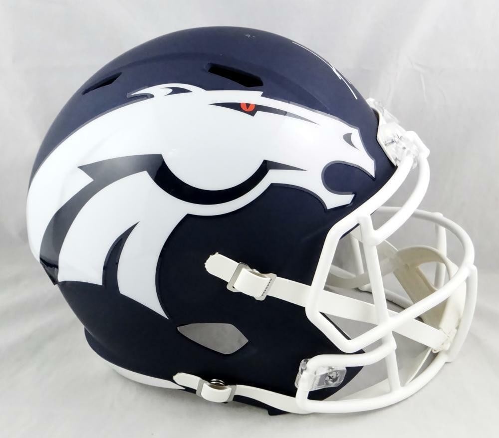 White AMP Speed Full Size Helmet Signed by Phillip Lindsay JSA Denver Broncos (1 of 5)