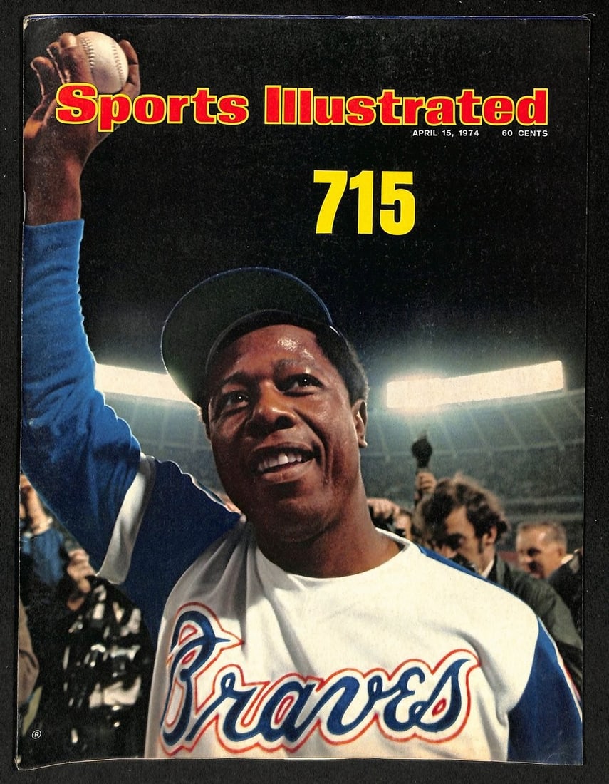 Sports Illustrated April 15 1974 Hank Aaron 715th Home Run Magazine (1 of 2)