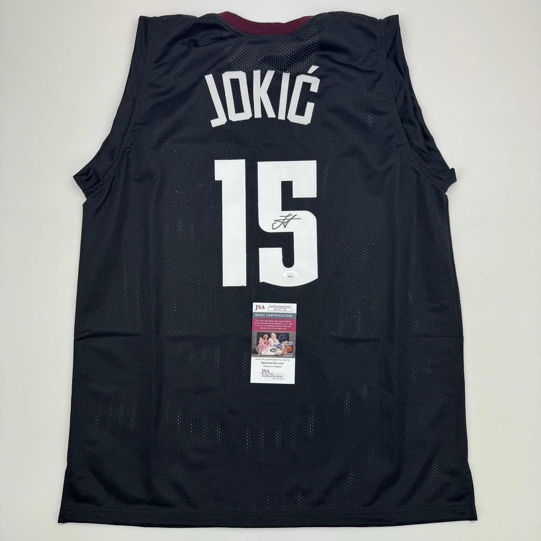 JSA Authenticated Nikola Jokic Signed Custom Black Denver 5280 Jersey: JSA Authenticated Nikola Jokic Signed Custom Black Denver 5280 Jersey Signed custom black 5280 City Edition style basketball jersey featuring Nikola Jokic. Designed as an autographed collectible, this