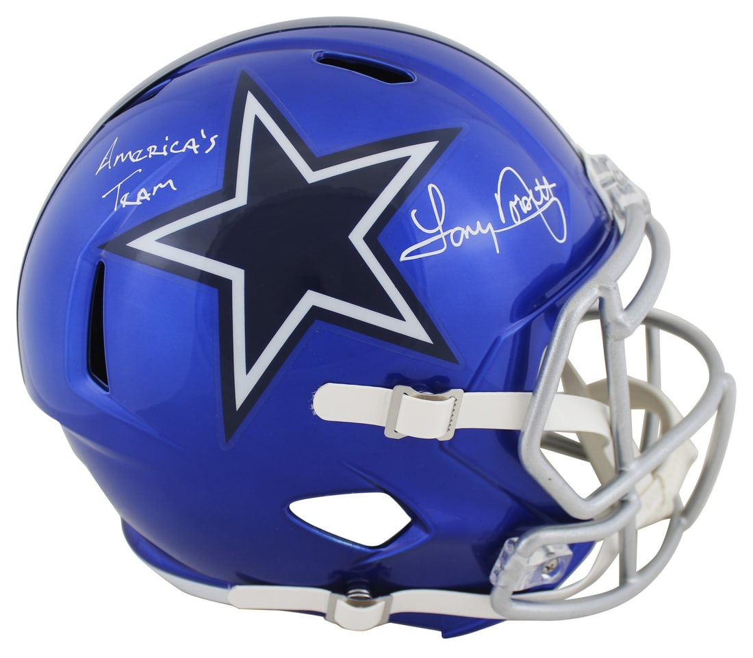 Tony Dorsett Signed Dallas Cowboys Flash Speed Replica Helmet Beckett Witnessed (1 of 3)