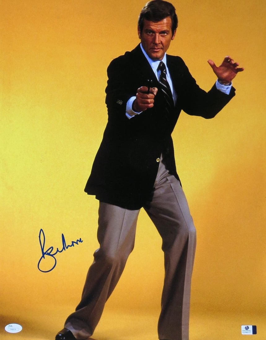 Autographed Roger Moore 16X20 James Bond Photograph JSA (1 of 2)