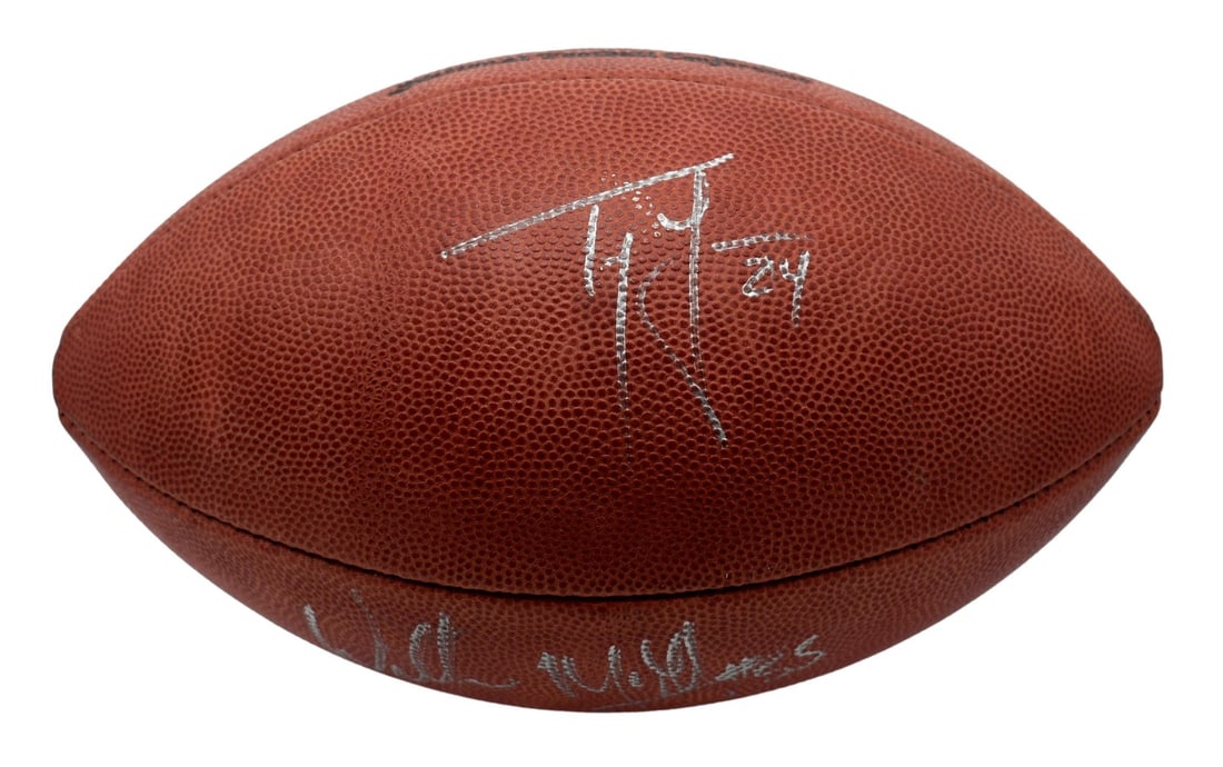 Official Leather NFL Football Signed by Ty Law HOF Willie McGinest JSA (1 of 4)
