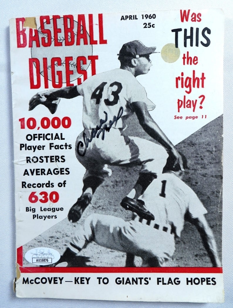 1960 Baseball Digest magazine signed by Charlie Neal JSA Dodgers (1 of 3)