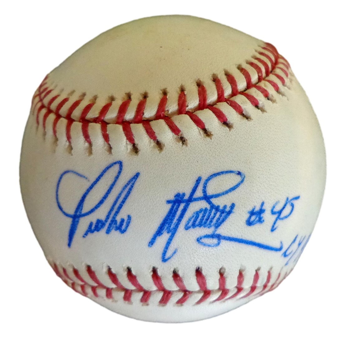 Pedro Martinez signed OML baseball HOF inscription Red Sox JSA 180376: Pedro Martinez signed OML baseball HOF inscription Red Sox JSA 180376 Original OML baseball autographed and inscribed by Pedro Martinez. This pre-owned baseball is associated with the Boston Red Sox a