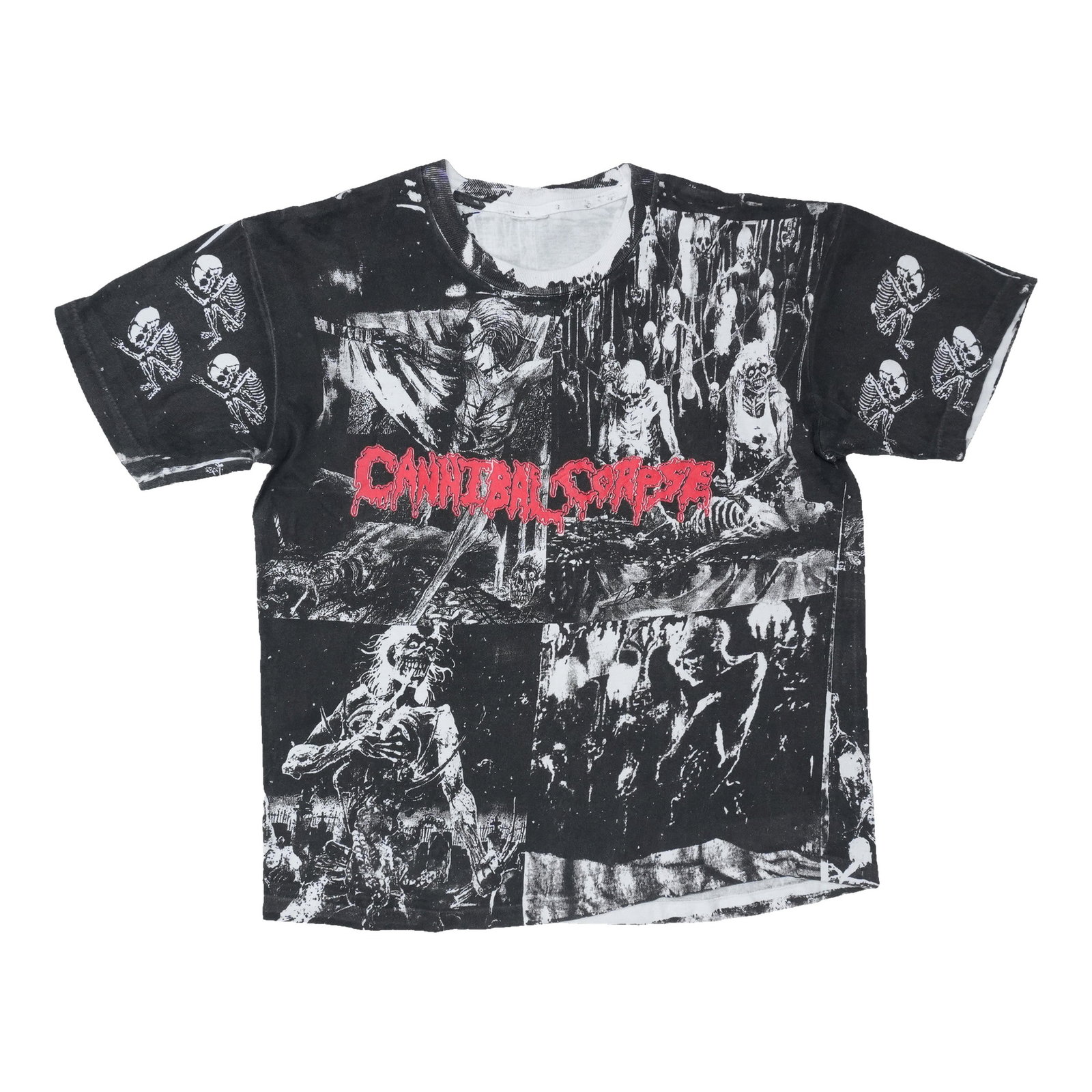 Cannibal Corpse 1990s Vintage White Cotton AOP Shirt (1 of 3)