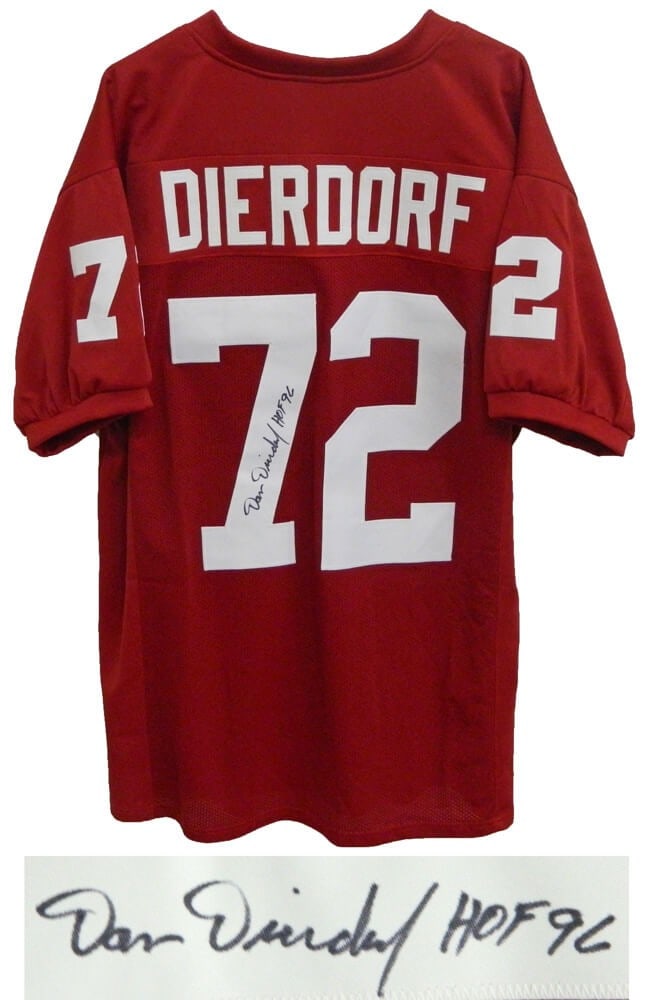 Red Throwback Football Jersey Signed by Dan Dierdorf HOF 96 COA (1 of 1)