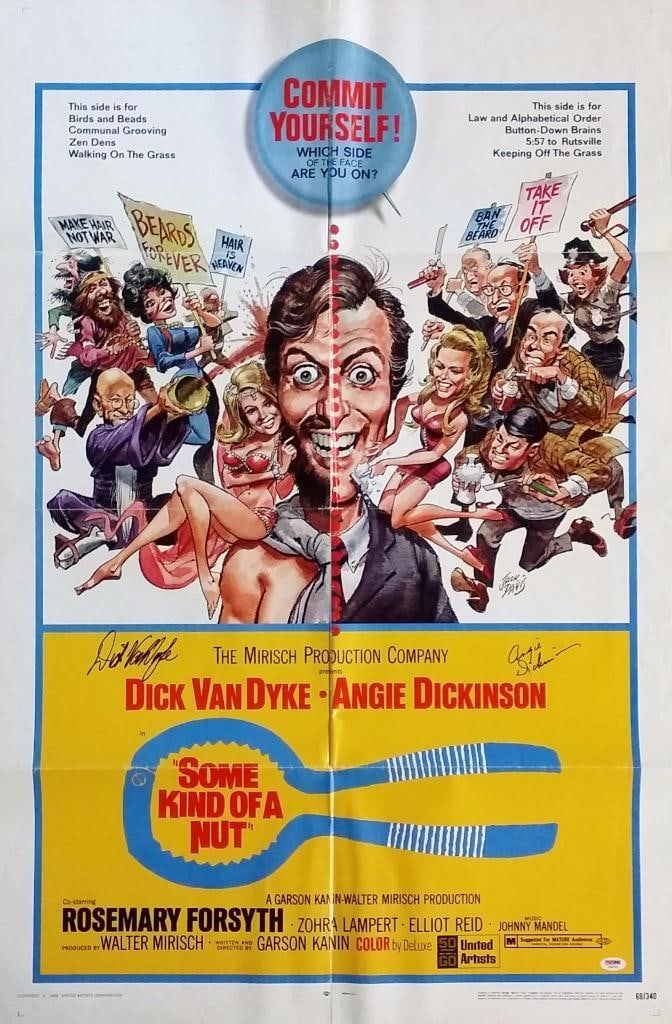 PSA DNA Dick Van Dyke signed Some Kind of Nut original movie poster: PSA DNA Dick Van Dyke signed Some Kind of Nut original movie poster Signed Some Kind of Nut piece featuring Dick Van Dyke, accompanied by PSA/DNA authentication. This pre-owned item is listed as an or