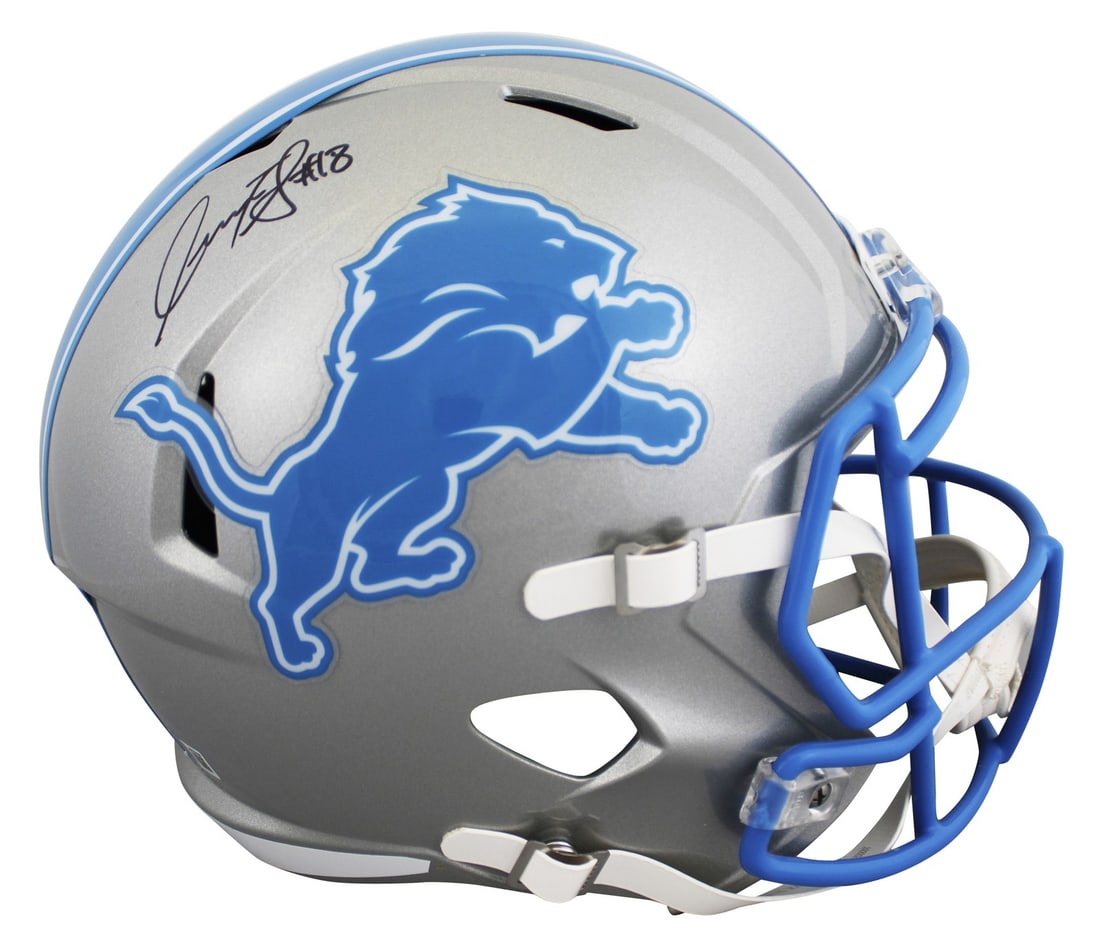 Detroit Lions Riddell Speed Replica Helmet Signed by Isaac TeSlaa BAS (1 of 3)