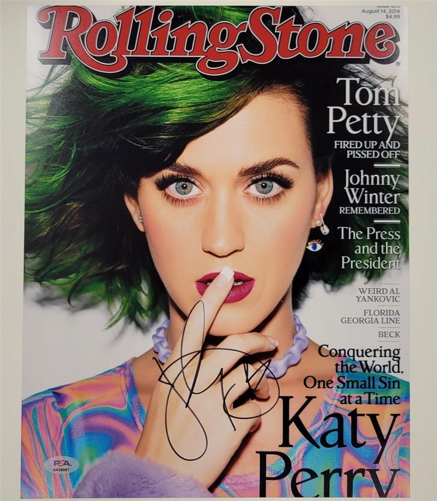 Autographed Katy Perry 11x14 Photograph PSA Authenticated: Autographed Katy Perry 11x14 Photograph PSA Authenticated This is an original 11x14 photograph signed by pop singer Katy Perry. The autograph is authenticated by Professional Sports Authenticator (PSA