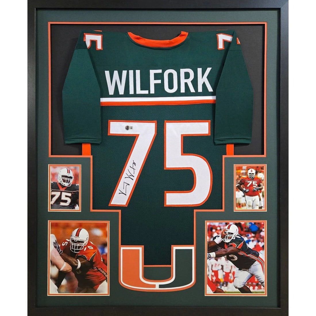 Beckett Authenticated Vince Wilfork Autographed Framed Patriots Jersey: Beckett Authenticated Vince Wilfork Autographed Framed Patriots Jersey Framed autographed Vince Wilfork jersey with detailed presentation and UV-protected acrylic. Authenticated by Beckett and include