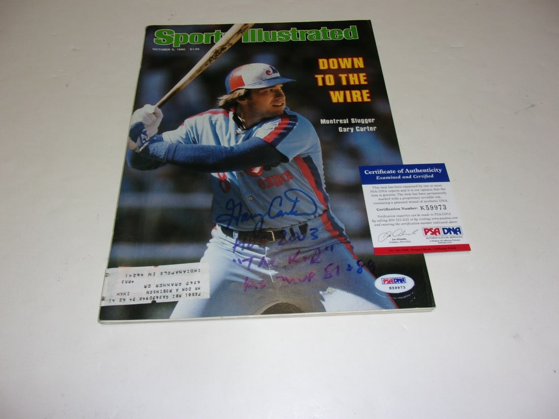 Sports Illustrated Magazine Signed by Gary Carter with PSA DNA Authentication (1 of 1)