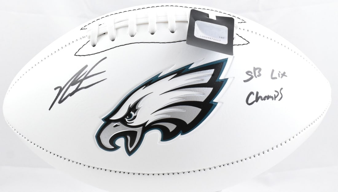 Philadelphia Eagles Logo Football Signed by Jalen Carter Beckett Hologram (1 of 4)