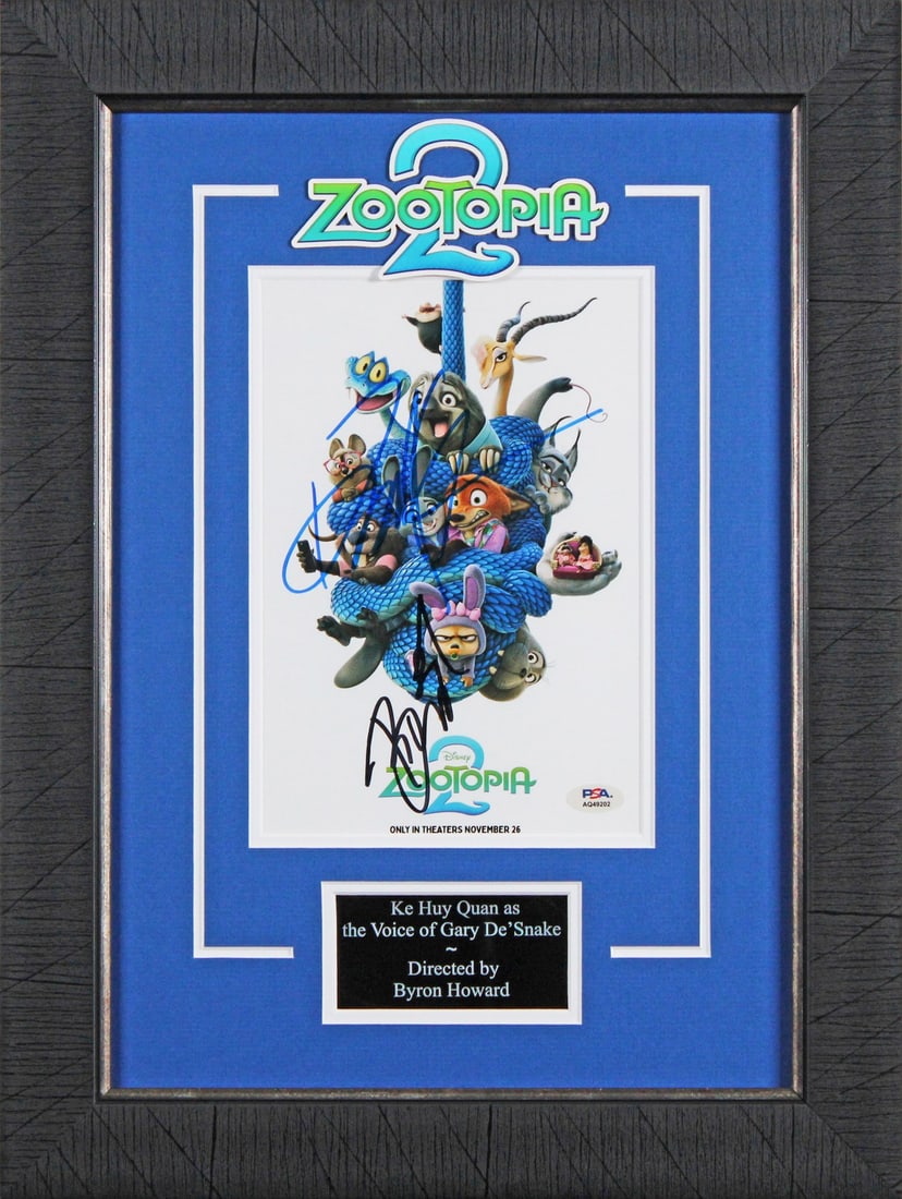 Framed 8x10 Zootopia 2 Photo Signed by Ke Huy Quan Byron Howard PSA (1 of 2)