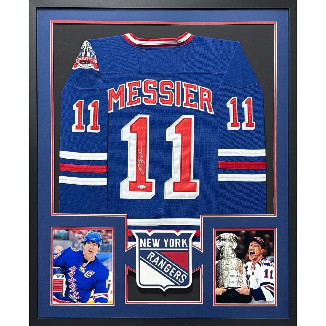 Framed New York Rangers Jersey Signed by Mark Messier JSA (1 of 2)