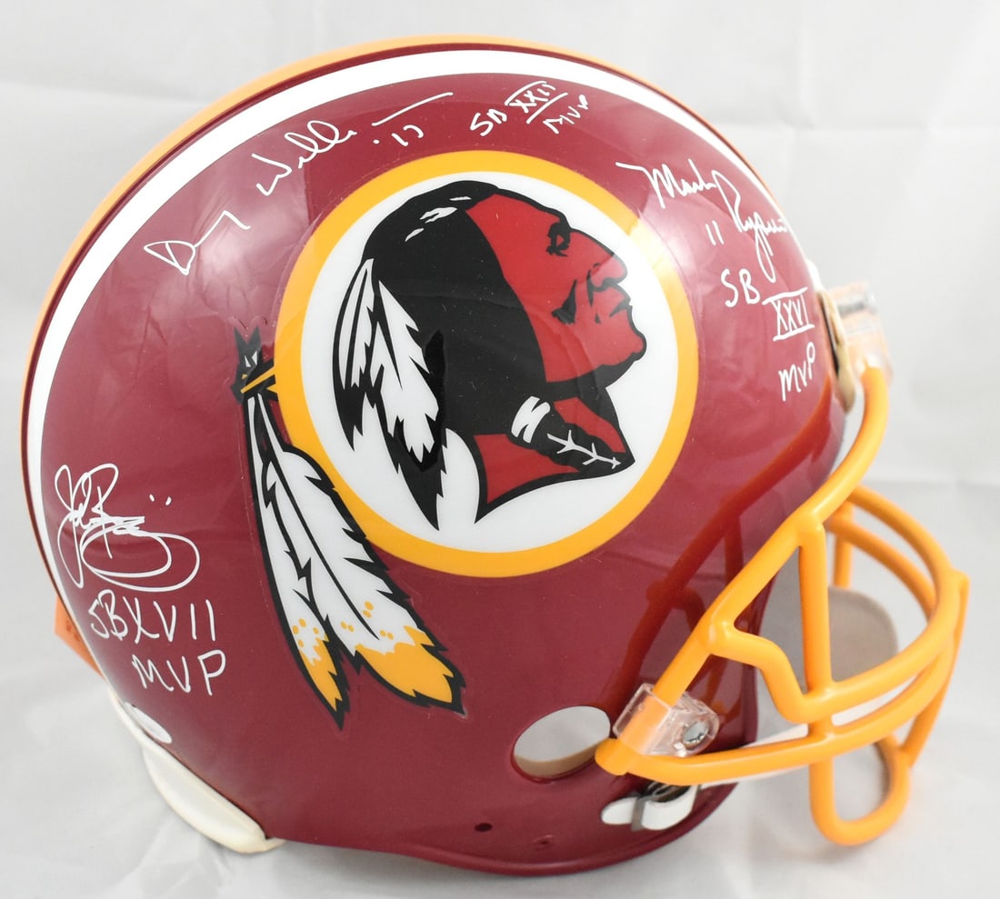 Washington Redskins Full Size Helmet signed by Rypien Williams Riggins BAS (1 of 6)