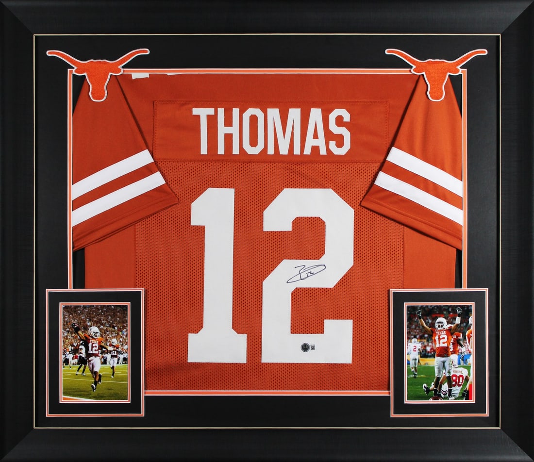 Framed Earl Thomas Signed Texas Longhorns Burnt Orange Jersey Beckett Authenticated (1 of 2)