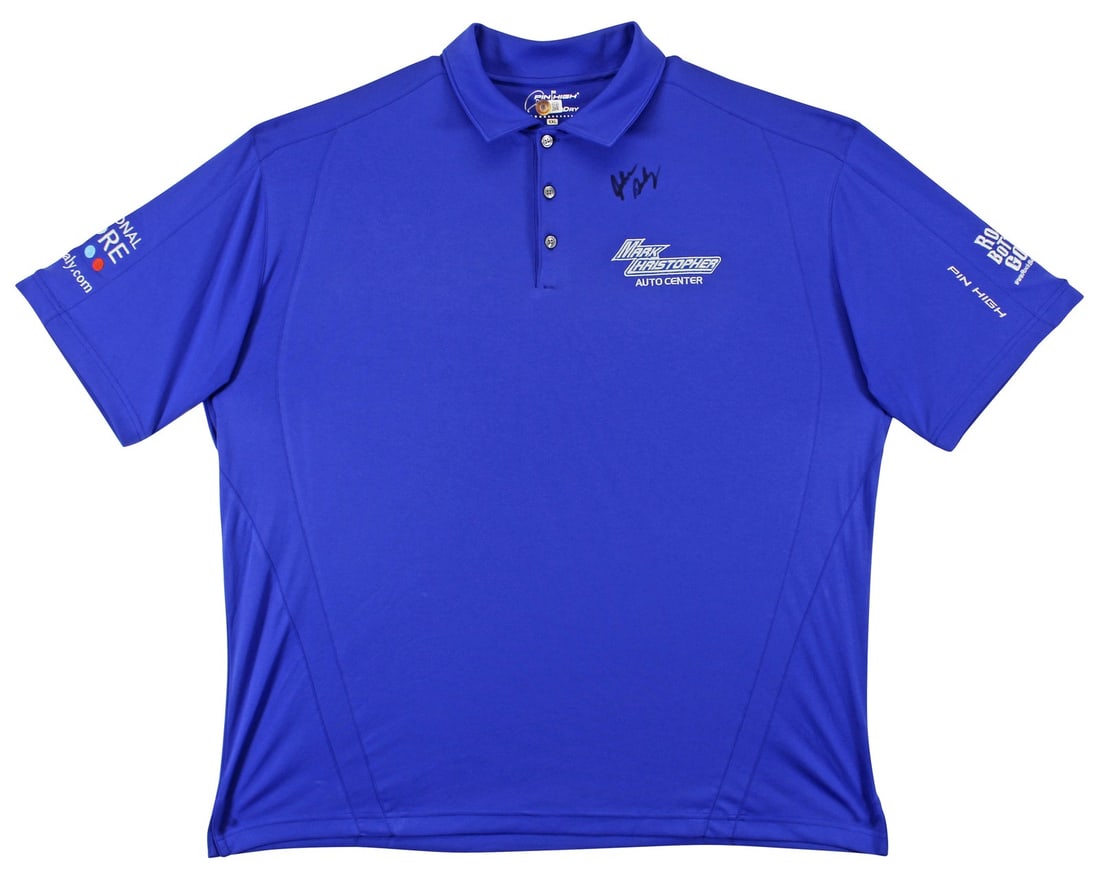 John Daly signed match worn golf polo shirt Beckett BAS BK84734: John Daly signed match worn golf polo shirt Beckett BAS BK84734 Authentic match-worn golf polo shirt personally signed by John Daly. This original piece comes from John Daly's personal collection and 