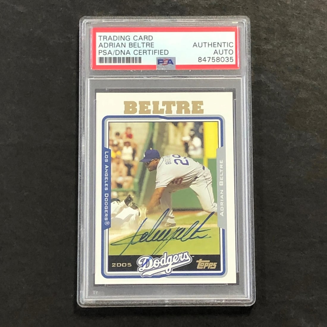Adrian Beltre Autographed 2005 Topps 33 Dodgers PSA Authenticated Baseball Card (1 of 2)