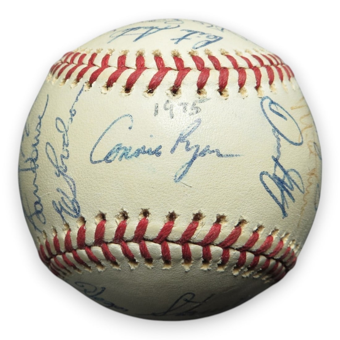 GAI authenticated 1975 Atlanta Braves baseball with 24 autographs: GAI authenticated 1975 Atlanta Braves baseball with 24 autographs Original 1975 Atlanta Braves autographed Spalding Official National League baseball with 24 signatures. Signers include Phil Niekro, D