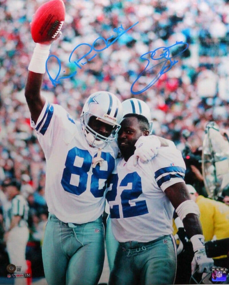 Dallas Cowboys 16x20 signed photo Michael Irvin Emmitt Smith Beckett (1 of 5)