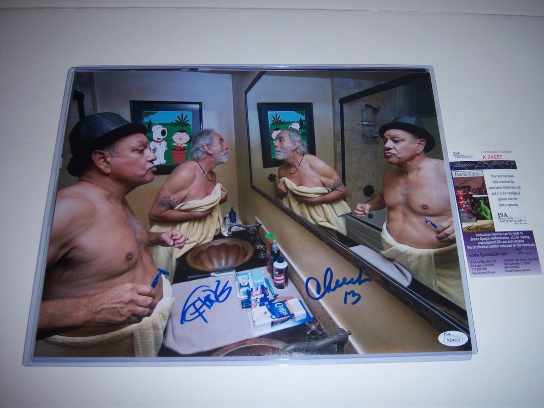 Tommy Chong Signed 11x14 Photo From Up in Smoke With JSA COA: Tommy Chong Signed 11x14 Photo From Up in Smoke With JSA COA This is an original 11x14 photo from the film "Cheech and Chong Up in Smoke," signed by actor Tommy Chong. The photo comes with JSA/COA aut