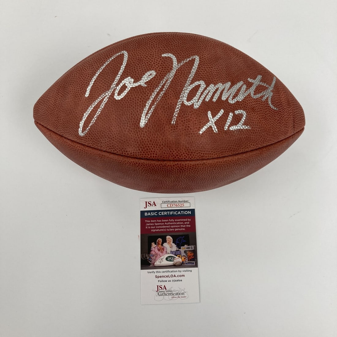 Autographed Wilson NFL Game Ball Joe Namath JSA Certified: Autographed Wilson NFL Game Ball Joe Namath JSA Certified Signed Joe Namath NFL Wilson game football with JSA authentication. This pre-owned football is an original autographed piece associated with t