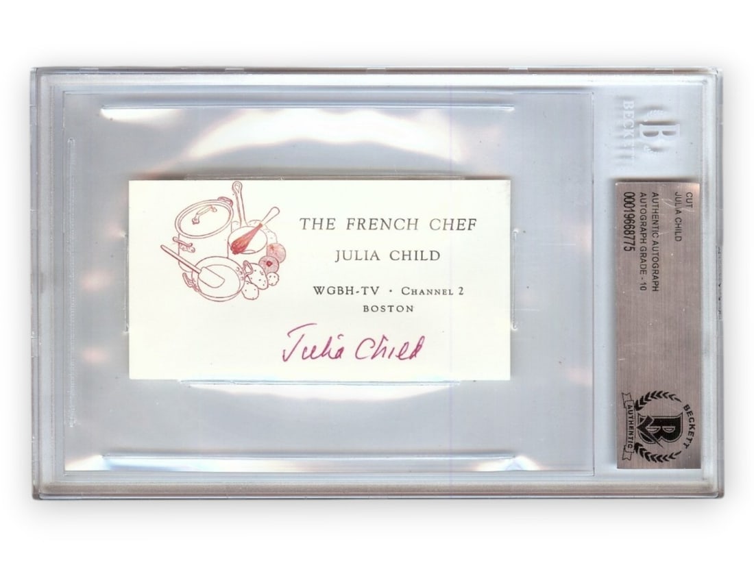 Beckett Authenticated Julia Child Signed Business Card Auto Grade 10 (1 of 1)