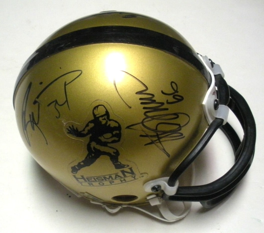 Riddell Carolina Panthers Mini Helmet Signed by 3 Heisman Winners COA (1 of 3)