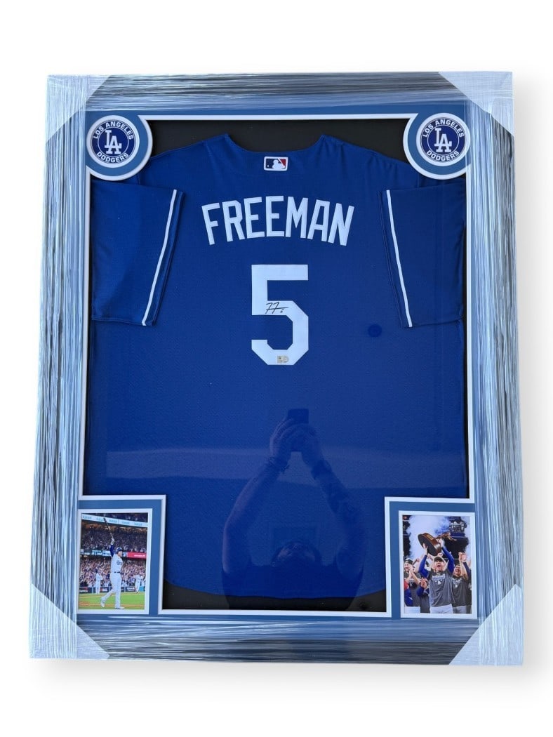 Framed Freddie Freeman Los Angeles Dodgers Away Jersey MLB Authenticated (1 of 2)