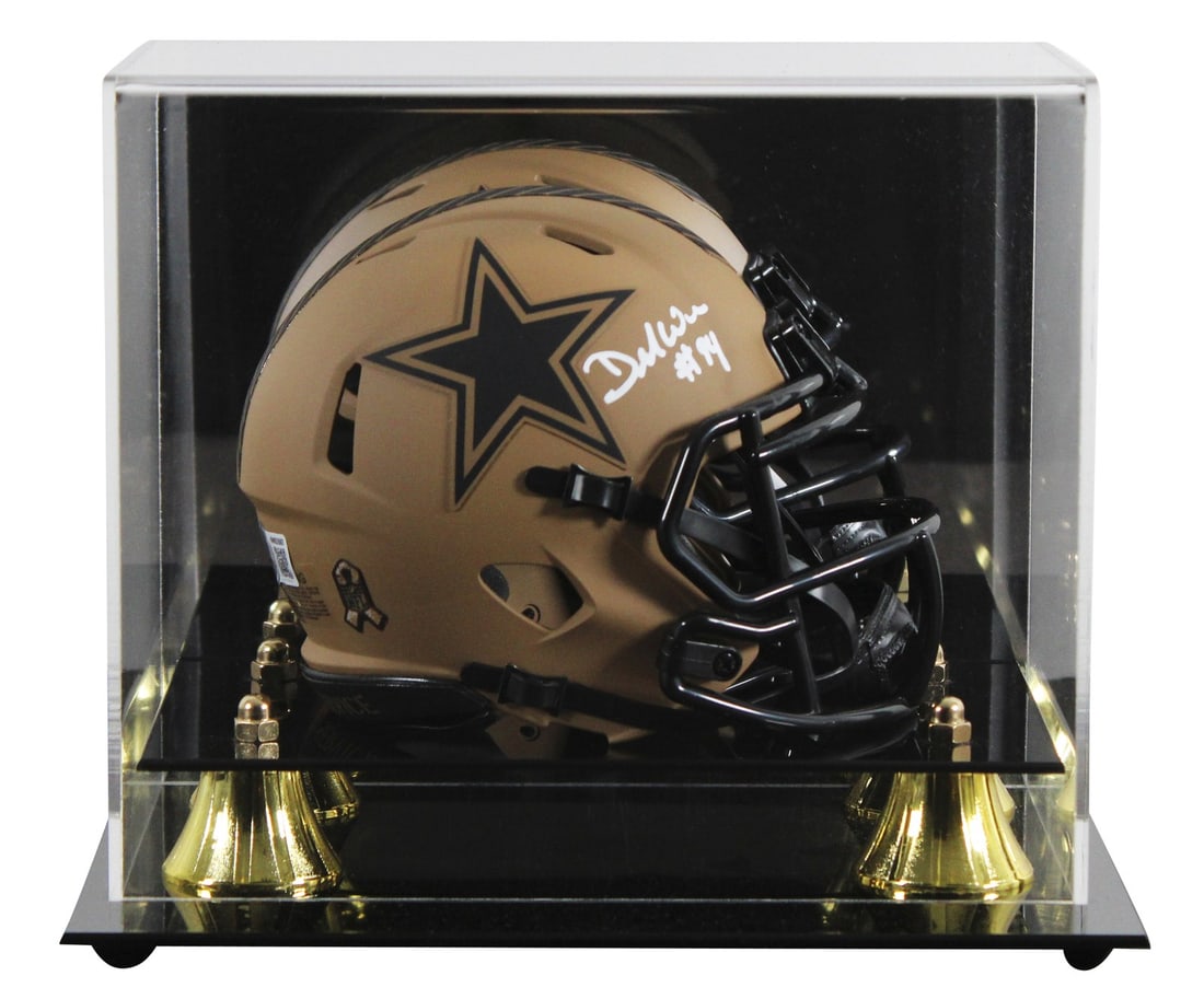 DeMarcus Ware Autographed Cowboys STS II Mini Helmet With Display Case BAS Witnessed (1 of 3)