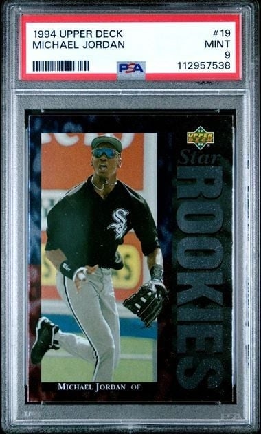 PSA 9 Michael Jordan 1994 Upper Deck 19 Baseball Card (1 of 2)