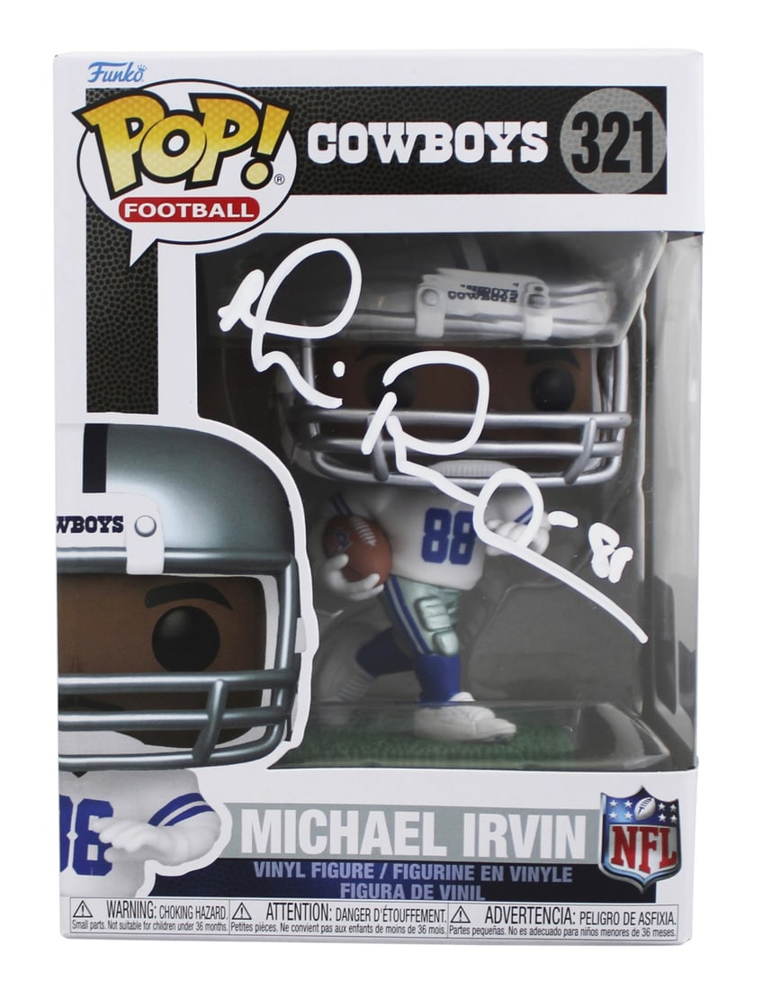 Michael Irvin Signed Dallas Cowboys #321 Funko Pop Vinyl Figure BAS Witnessed (1 of 7)