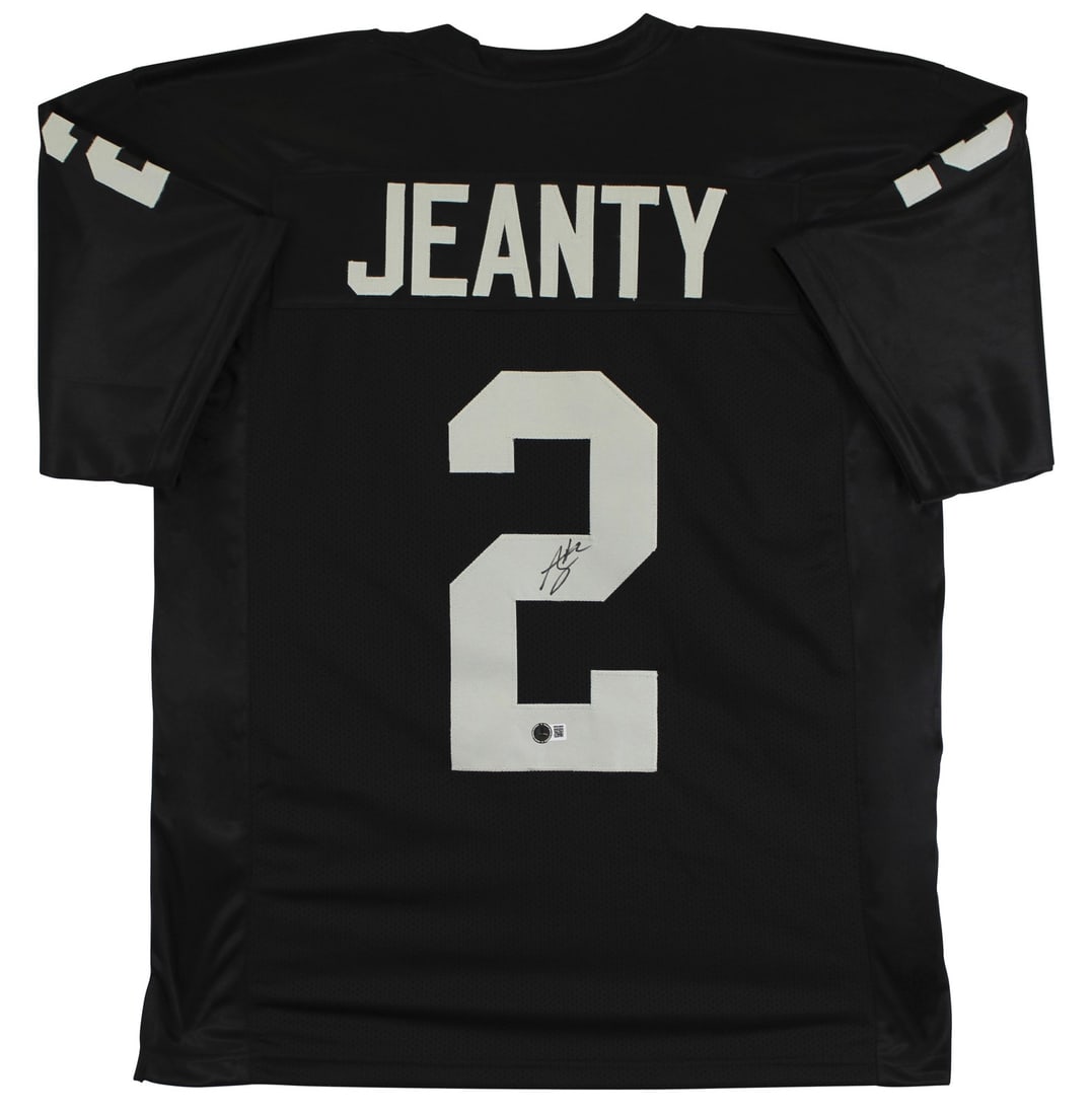 BAS Witnessed Ashton Jeanty Signed Black Custom Jersey Raiders (1 of 3)